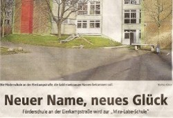 Mira-Lobe-Schule - Förderschule Eierkampstraße wird umbenannt